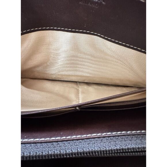 COPY - Prada Wallet Brown Fabric Leather Zip Bifold Card Holder Rectangle Y2k C… - Picture 10 of 16